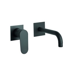 MISCELATORE LAVABO INCASSO NERO OPACO FIORE KEVON ART.81CR7527NN